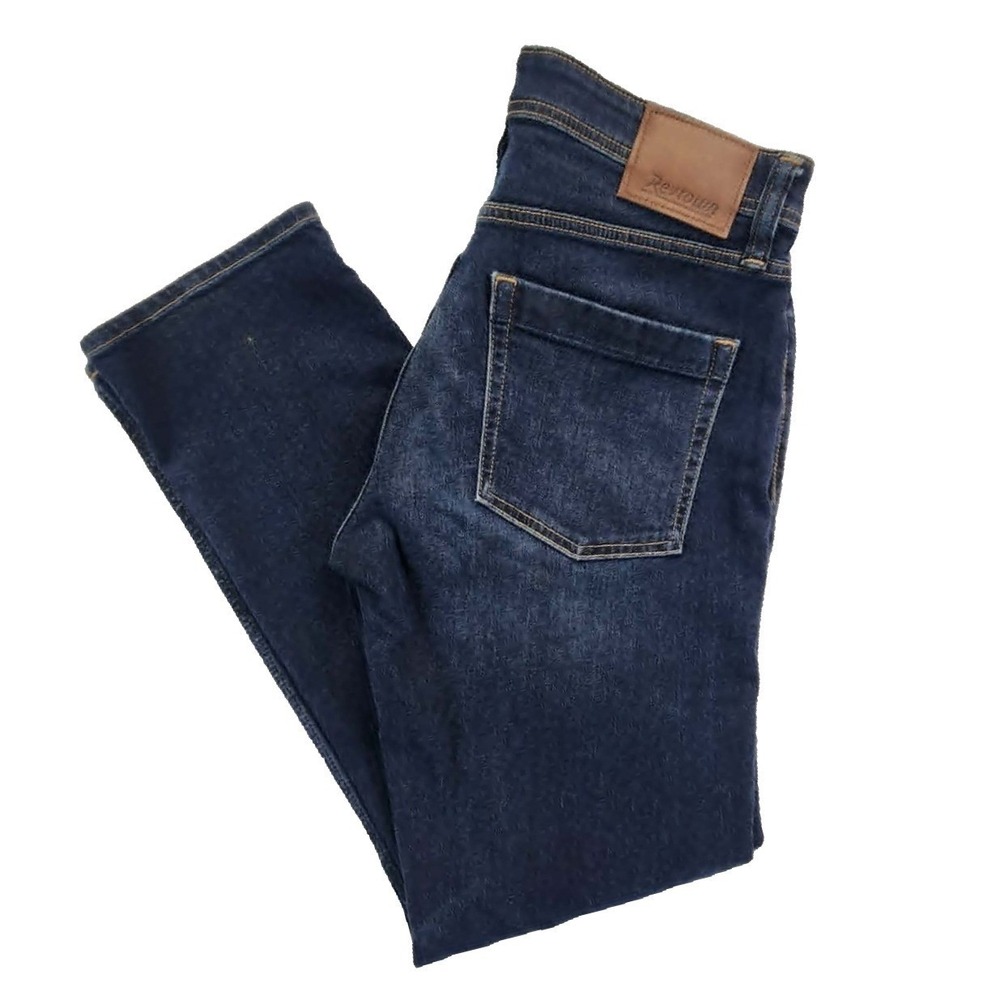Revtown Decade Denim Dark Wash Blue Mens 31x30 Slim Straight Stretch Jeans